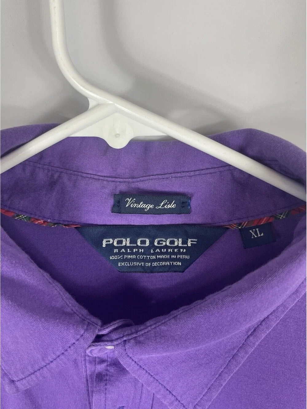 Polo Golf Ralph Lauren Shirt Mens XL Purple Vintage Lisle Cotton Polo
